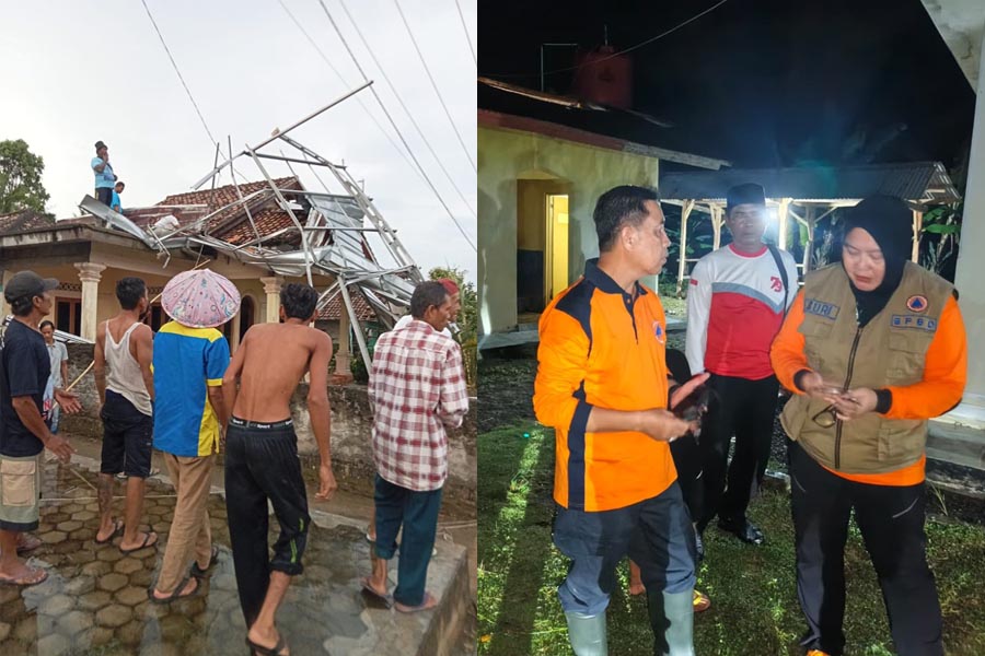 Puting Beliung Terjang Desa Marga Jasa, BPBD Lampung Selatan Bergerak Cepat dan Imbau Kewaspadaan